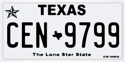 TX license plate CEN9799