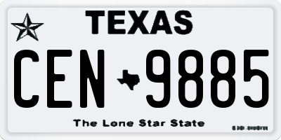TX license plate CEN9885