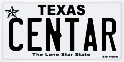 TX license plate CENTAR