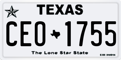 TX license plate CEO1755