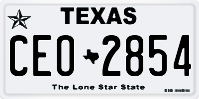 TX license plate CEO2854