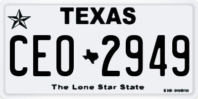 TX license plate CEO2949