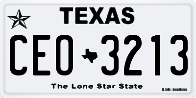 TX license plate CEO3213