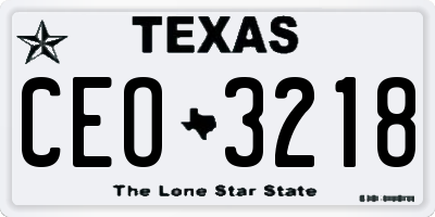 TX license plate CEO3218