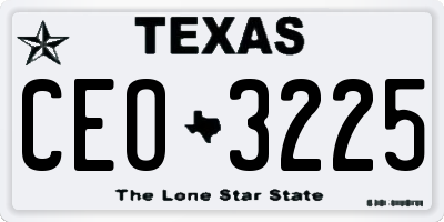 TX license plate CEO3225
