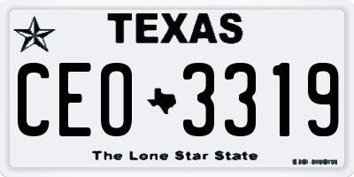 TX license plate CEO3319