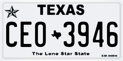 TX license plate CEO3946
