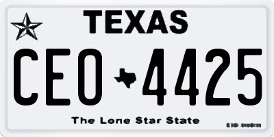 TX license plate CEO4425