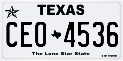 TX license plate CEO4536