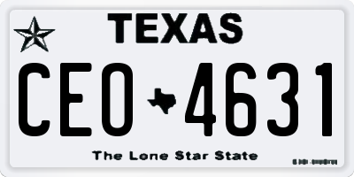 TX license plate CEO4631
