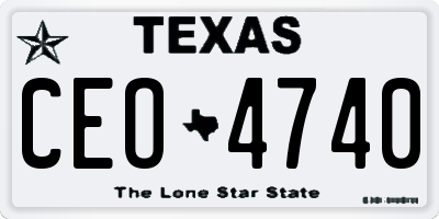 TX license plate CEO4740