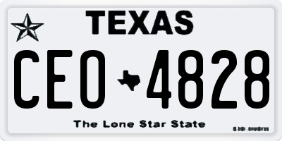 TX license plate CEO4828