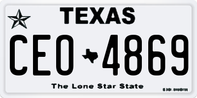 TX license plate CEO4869