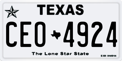 TX license plate CEO4924