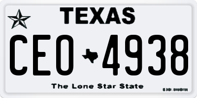 TX license plate CEO4938