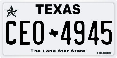 TX license plate CEO4945
