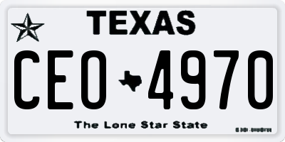 TX license plate CEO4970