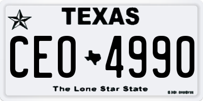 TX license plate CEO4990
