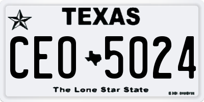 TX license plate CEO5024