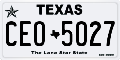 TX license plate CEO5027