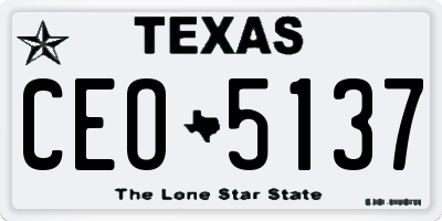 TX license plate CEO5137