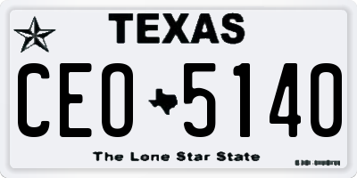TX license plate CEO5140
