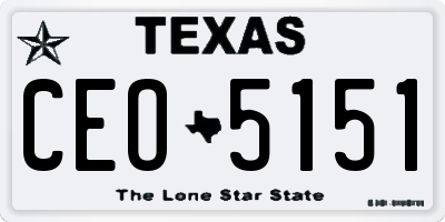 TX license plate CEO5151