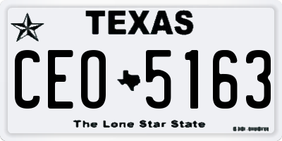 TX license plate CEO5163
