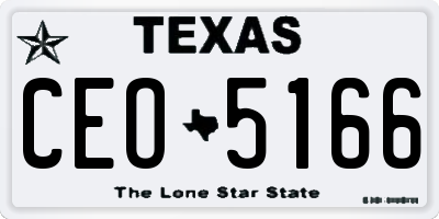 TX license plate CEO5166