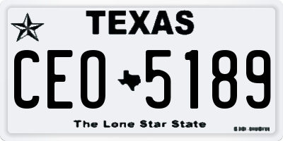TX license plate CEO5189
