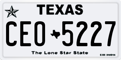 TX license plate CEO5227
