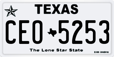 TX license plate CEO5253