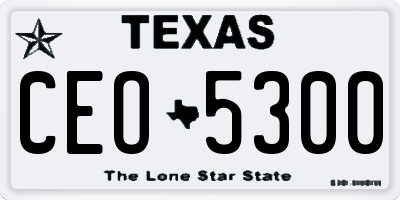 TX license plate CEO5300