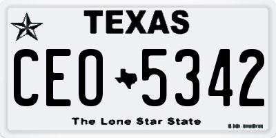 TX license plate CEO5342