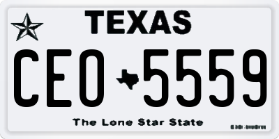 TX license plate CEO5559