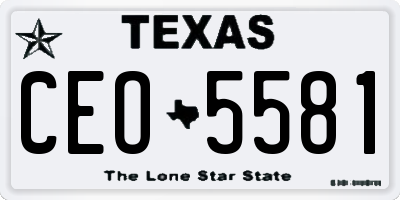 TX license plate CEO5581
