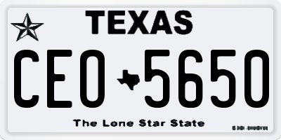 TX license plate CEO5650