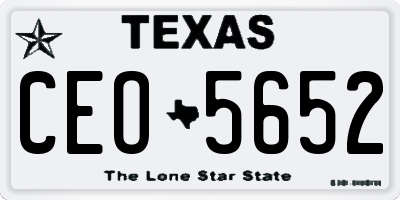 TX license plate CEO5652