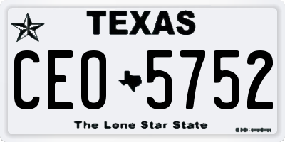 TX license plate CEO5752