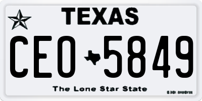TX license plate CEO5849