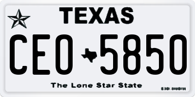 TX license plate CEO5850