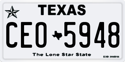 TX license plate CEO5948