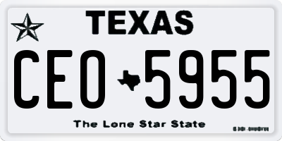 TX license plate CEO5955