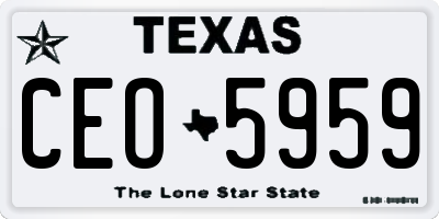 TX license plate CEO5959