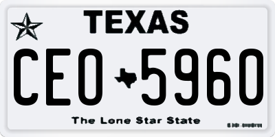 TX license plate CEO5960
