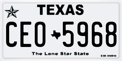 TX license plate CEO5968