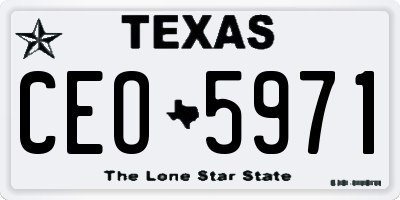 TX license plate CEO5971