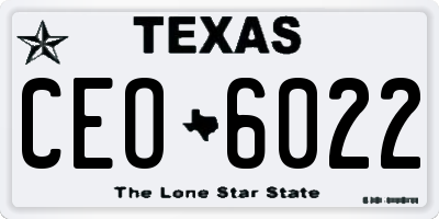 TX license plate CEO6022