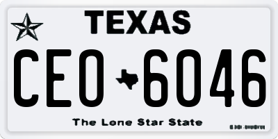 TX license plate CEO6046