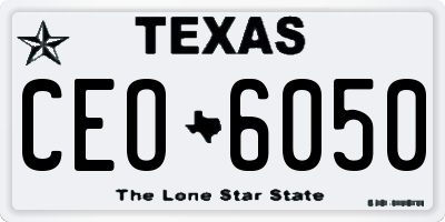 TX license plate CEO6050